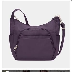 NWOT Travelon Anti Theft Classic Crossbody Bucket Bag Purple